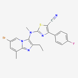 2-((6-Bromo-2-ethyl-8-methylimidazo[1,2-a]pyridin-3-yl)(methyl)amino)-4-(4-fluorophenyl)thiazole-5-carbonitrile