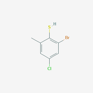 molecular formula C7H6BrClS B15203008 2-Bromo-4-chloro-6-methylbenzenethiol 