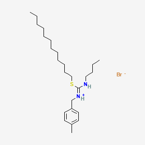 molecular formula C25H45BrN2S B1520301 (E)-丁基[(十二烷基硫代)({[(4-甲苯基)甲基]氨基})次亚甲基]氮杂环戊烷溴化物 CAS No. 1397045-18-9