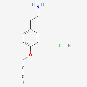 molecular formula C11H14ClNO B1520303 2-[4-(Prop-2-yn-1-yloxy)phenyl]ethan-1-amine hydrochloride CAS No. 1221725-46-7