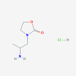 molecular formula C6H13ClN2O2 B1520305 3-(2-Aminopropyl)-1,3-oxazolidin-2-one hydrochloride CAS No. 1221722-67-3