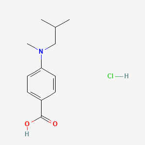 molecular formula C12H18ClNO2 B1520306 4-[Methyl(2-methylpropyl)amino]benzoic acid hydrochloride CAS No. 1221723-09-6