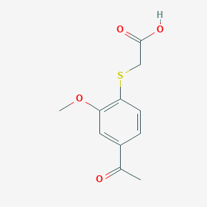 molecular formula C11H12O4S B1520310 2-[(4-乙酰基-2-甲氧基苯基)硫代]乙酸 CAS No. 1221724-93-1
