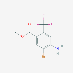 molecular formula C9H7BrF3NO2 B15203108 Methyl 4-amino-5-bromo-2-(trifluoromethyl)benzoate 