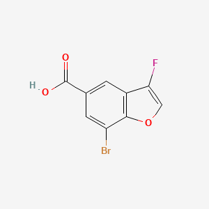 molecular formula C9H4BrFO3 B15203126 7-Bromo-3-fluoro-benzofuran-5-carboxylic acid 