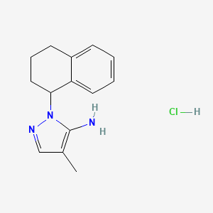 molecular formula C14H18ClN3 B1520313 4-methyl-1-(1,2,3,4-tetrahydronaphthalen-1-yl)-1H-pyrazol-5-amine hydrochloride CAS No. 1235438-77-3