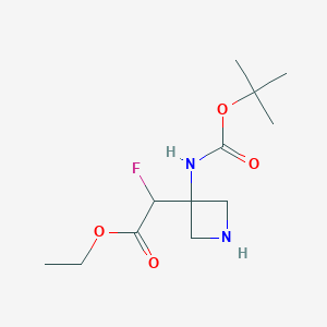 Ethyl 2-[3-(tert-butoxycarbonylamino)azetidin-3-yl]-2-fluoro-acetate