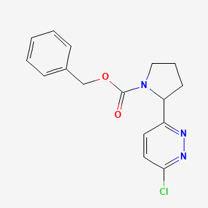 molecular formula C16H16ClN3O2 B15203164 2-(6-Chloropyridazin-3-yl)pyrrolidine, N-CBZ protected 