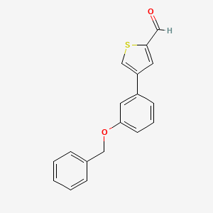 molecular formula C18H14O2S B15203200 4-[3-(Benzyloxy)phenyl]-2-thiophenecarbaldehyde 