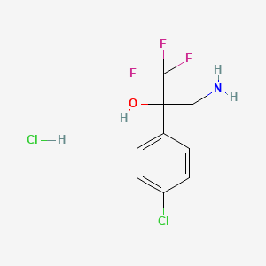 molecular formula C9H10Cl2F3NO B1520322 3-氨基-2-(4-氯苯基)-1,1,1-三氟丙烷-2-醇盐酸盐 CAS No. 1221722-26-4
