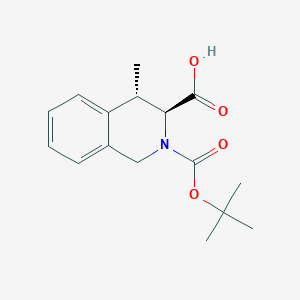 molecular formula C16H21NO4 B15203248 (3S,4S)-2-(tert-Butoxycarbonyl)-4-methyl-1,2,3,4-tetrahydroisoquinoline-3-carboxylic acid 