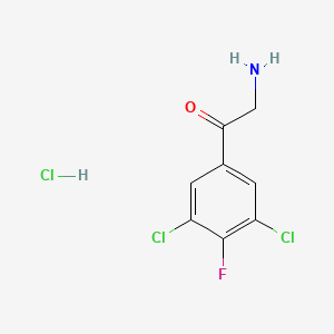 molecular formula C8H7Cl3FNO B15203295 3,5-Dichloro-4-fluorophenacylamine hydrochloride 