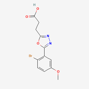 molecular formula C12H11BrN2O4 B1520330 3-[5-(2-溴-5-甲氧基苯基)-1,3,4-噁二唑-2-基]丙酸 CAS No. 1179591-56-0