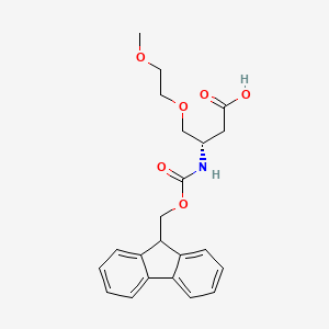 molecular formula C22H25NO6 B15203319 (S)-3-((((9H-Fluoren-9-yl)methoxy)carbonyl)amino)-4-(2-methoxyethoxy)butanoic acid 