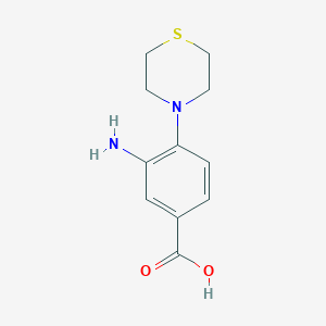 molecular formula C11H14N2O2S B1520338 3-Amino-4-(thiomorpholin-4-yl)benzoic acid CAS No. 1184536-64-8