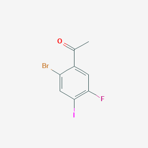 molecular formula C8H5BrFIO B15203396 1-(2-bromo-5-fluoro-4-iodophenyl)ethanone 