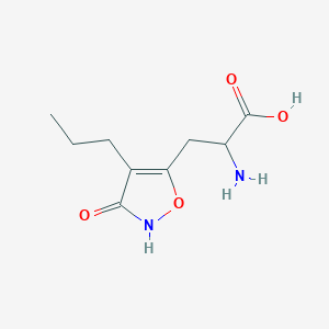 molecular formula C9H14N2O4 B15203429 2-Amino-3-(3-oxo-4-propyl-2,3-dihydroisoxazol-5-yl)propanoic acid CAS No. 865792-22-9