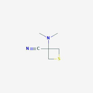 molecular formula C6H10N2S B15203438 3-(Dimethylamino)thietane-3-carbonitrile 