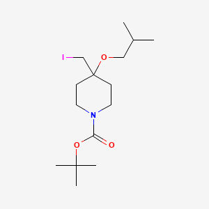 tert-Butyl 4-(iodomethyl)-4-isobutoxypiperidine-1-carboxylate