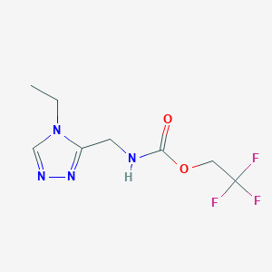 molecular formula C8H11F3N4O2 B1520346 2,2,2-trifluoroethyl N-[(4-ethyl-4H-1,2,4-triazol-3-yl)methyl]carbamate CAS No. 1221726-18-6