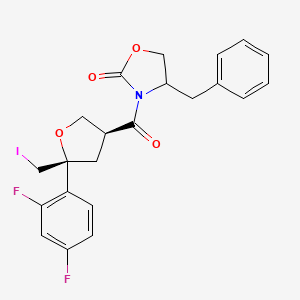 [3S-[3alpha(S*),5alpha]]-3-[[5-(2,4-Difluorophenyl)tetrahydro-5-(iodomethyl)-3-furanyl]carbonyl]-4-(phenylmethyl)-2-oxazolidinone