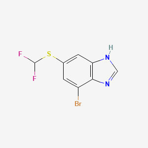 molecular formula C8H5BrF2N2S B15203475 4-Bromo-6-[(difluoromethyl)thio]-1H-benzimidazole 