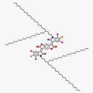 molecular formula C106H166Br2F4N2O6 B15203491 (3E,7E)-3,7-bis[6-bromo-5,7-difluoro-1-(4-octadecyldocosyl)-2-oxoindol-3-ylidene]furo[2,3-f][1]benzofuran-2,6-dione 