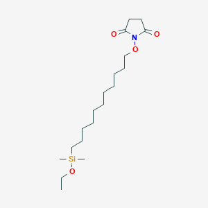 molecular formula C19H37NO4Si B15203589 11-(Succinimidyloxy) undecyldimethyl-ethoxysilane 