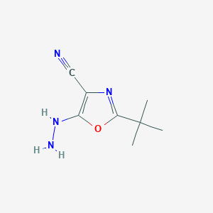molecular formula C8H12N4O B1520359 2-Tert-butyl-5-hydrazinyl-1,3-oxazole-4-carbonitrile CAS No. 889940-63-0