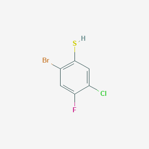 molecular formula C6H3BrClFS B15203603 2-Bromo-5-chloro-4-fluorothiophenol 