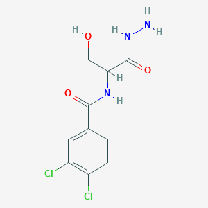 molecular formula C10H11Cl2N3O3 B15203626 3,4-Dichloro-N-(1-hydrazinocarbonyl-2-hydroxy-ethyl)-benzamide 