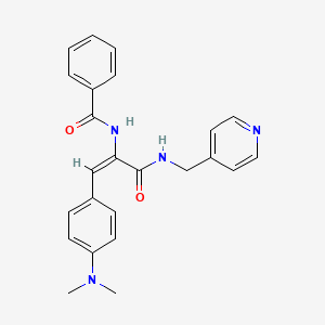 N-(1-(4-(Dimethylamino)phenyl)-3-oxo-3-((pyridin-4-ylmethyl)amino)prop-1-en-2-yl)benzamide