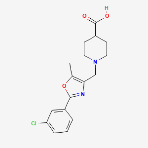 1-((2-(3-Chlorophenyl)-5-methyloxazol-4-yl)methyl)piperidine-4-carboxylic acid