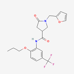 1-(Furan-2-ylmethyl)-5-oxo-N-(2-propoxy-5-(trifluoromethyl)phenyl)pyrrolidine-3-carboxamide