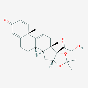 molecular formula C24H30O5 B152038 (1S,2S,4R,8S,9S,13S)-8-(2-羟基乙酰)-6,6,9,13-四甲基-5,7-二氧杂五环[10.8.0.02,9.04,8.013,18]二十碳-11,14,17-三烯-16-酮 CAS No. 5541-37-7