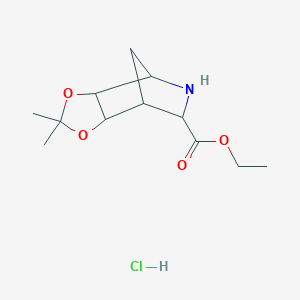 Ethyl 4,4-dimethyl-3,5-dioxa-8-azatricyclo[5.2.1.0(2,6)]decane-9-carboxylate hydrochloride