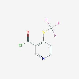 molecular formula C7H3ClF3NOS B15203859 4-((Trifluoromethyl)thio)nicotinoyl chloride 