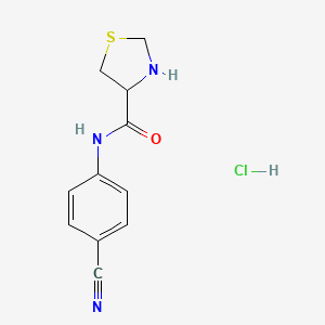 molecular formula C11H12ClN3OS B1520393 N-(4-氰基苯基)-1,3-噻唑烷-4-甲酰胺盐酸盐 CAS No. 1251924-27-2
