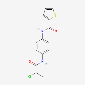 molecular formula C14H13ClN2O2S B1520394 N-[4-(2-氯代丙酰胺)苯基]噻吩-2-羧酰胺 CAS No. 1235441-48-1