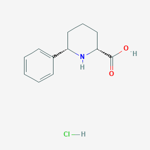 molecular formula C12H16ClNO2 B15203984 (2R,6S)-6-Phenylpiperidine-2-carboxylic acid hydrochloride 