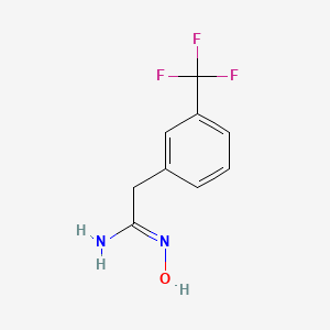 molecular formula C9H9F3N2O B15203991 2-[3-(Trifluoromethyl)phenyl]acetamidoxime 