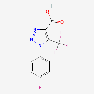 molecular formula C10H5F4N3O2 B1520404 1-(4-氟苯基)-5-(三氟甲基)-1H-1,2,3-三唑-4-羧酸 CAS No. 1221725-96-7