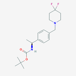 tert-Butyl (S)-(1-(4-((4,4-difluoropiperidin-1-yl)methyl)phenyl)ethyl)carbamate