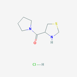molecular formula C8H15ClN2OS B1520407 4-(吡咯烷-1-甲酰基)-1,3-噻唑烷盐酸盐 CAS No. 1251923-58-6