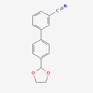 molecular formula C16H13NO2 B15204119 4'-(1,3-Dioxolan-2-yl)[1,1'-biphenyl]-3-carbonitrile 