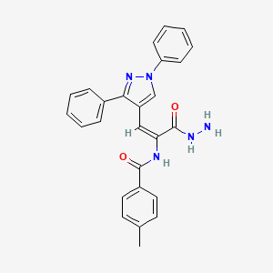 N-(1-(1,3-Diphenyl-1H-pyrazol-4-yl)-3-hydrazinyl-3-oxoprop-1-en-2-yl)-4-methylbenzamide