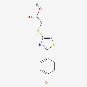 molecular formula C11H8BrNO2S2 B1520413 2-{[2-(4-Bromophenyl)-1,3-thiazol-4-yl]sulfanyl}acetic acid CAS No. 1221726-20-0