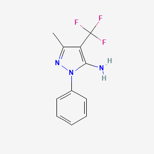 molecular formula C11H10F3N3 B1520417 3-甲基-1-苯基-4-(三氟甲基)-1H-吡唑-5-胺 CAS No. 1235438-91-1