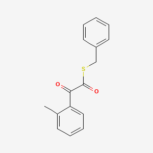 Benzeneethanethioic acid, 2-methyl-alpha-oxo-, S-(phenylmethyl) ester