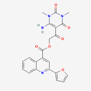 [2-(4-Amino-1,3-dimethyl-2,6-dioxopyrimidin-5-yl)-2-oxoethyl] 2-(furan-2-yl)quinoline-4-carboxylate